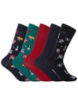 Jack & Jones5 Pack Xmas Wrapping Socks - Navy