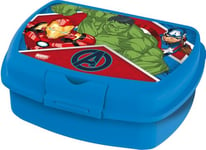 STOR Boîte à sandwich Marvel Blue pour enfants en plastique Avengers Iron Man Hulk Captain America, utile pour emporter le goûter loin de la maison