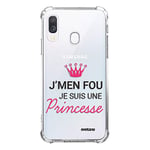 Evetane - Coque Silicone Compatible avec Samsung Galaxy A20e - Protection Souple et Renforcée - Coins Antichocs - Fine et Transparente - Coque Arrière - Je suis Une Princesse