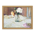 Vuillard Roses Glass Vase Flowers Still Life Painting Large Framed Art Print Poster Wall Decor 18x24 in