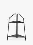 VegTrug Modern Steel Indoor/Outdoor Corner Plant Stand, 2 Shelves, Metallic Grey