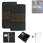 Phone Case + earphones for POCO F5 Pro Wallet Cover Bookstyle protective