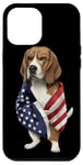 Coque pour iPhone 12 Pro Max Beagle Dog Patriot Wrap dans le drapeau des USA American Spirit