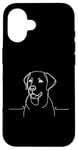 Coque pour iPhone 16 Lab Line Art Dog Lovers Labrador Retriever