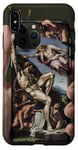 Coque pour iPhone XS Max Noir Art Déco Floral Michel-Ange Création Of Adam Sixtine