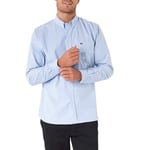 Lacoste Mens Oxford Shirts Long Sleeve Cotton Formal Tops - Sky Blue - Size Large