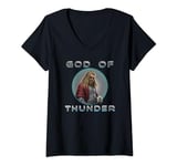 Marvel Avengers: Endgame Thor God Of Thunder Circle Portrait T-Shirt avec Col en V