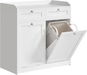 VASAGLE Bathroom Cabinet with Laundry Baskets, Storage Unit 78.9W cm 