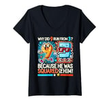 Womens Math Joke Why Did 9 Run From 3 Because He Was Squared of Him V-Neck T-Shirt