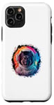 Coque pour iPhone 11 Pro Homme Femme Coloré Space Astronaute Belge Malinois