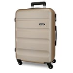 Roll Road Flex Beige Medium Suitcase 46 x 64 x 23 cm Rigid ABS Combination Lock 56 Litre 3.1 kg 4 Wheels