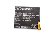 Vhbw Li-Polymère Batterie 3000mah (3.84v) Pour Téléphone Portable Mobil Smartphone Blackberry Bba100-1, Bba100-2, Dtek60;