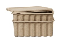 Paper Pulp Box Set of 2 Large - Brown