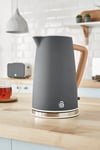 Nordic  Jug Kettle, Wood Effect, 1.7L 3KW, Matte Slate Grey