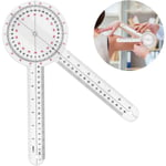 12 tums goniometer, genomskinlig ortopedisk vinkellinjal plast goniometer 360 graders goniometer