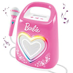 Lisciani - Barbie Party - Karaoke Para Niños - Micrófono Incluido - Altavoz Bluetooth - Músicas Incluidas - Conectividad Con Smartphone - Efecto de Luz Multicolor - Música y Fiesta - Desde 4 Años