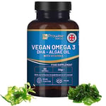 Prowise Vegan Omega-3 DHA from Algae Oil | 60 Softgels with Vitamin E | 400mg DHA + 10mg Vitamin E | 100% Plant-Based | Supports Brain and Eye Health | Pure & Sustainable Sourced