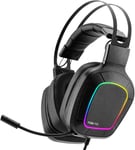 Titan Pro Casque Gaming Pour Pc/Ps4/Ps5, Avec Microphone Amovible, Son Surround 7.1, Transducteurs 50Mm, Lumière Multi-Effet Rvb - Noir