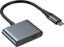 Câble Adaptateur Hdmi Pour Iphone, 1080P Adaptateur Av Numérique De Hdmi Synchronisation Câble, Plug And Play Pour Iphone/Ipad Vers Tv/Hdtv/Monitor/Projector(Pas Besoin De Brancher)