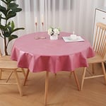 Homaxy Nappe de Table Aspect Lin Nappe Ronde 140 cm Nappe Exterieur Imperméable Anti-tâche Protection de Table pour Salle à Mangerr,Jardin - Bordeaux