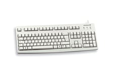 CHERRY G83-6105, Germany/Cyrillic layout, QWERTZ keyboard, wired keyboard, pleasantly soft key actuation, compact, durable, recyclable, light grey