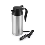 Travel Kettle, 750ml 12V Portable Stainless Steel Car Electric Kettle with Sealed Rubber Band Car Heating Cup for Hot Water, Coffee, Tea