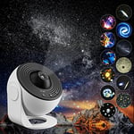 YunLone Galaxy Projector, 13 in 1 Home Planetarium Star Light Projector for Bedroom 360° Rotating Nebula Projector Lamp Starry Sky Night Light with 12 Solar System Constellation Moon for Kids Adults