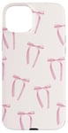 Coque pour iPhone 15 Plus Coquette Esthétique Rose Clair Nœuds Doux Fille Mignon Bow