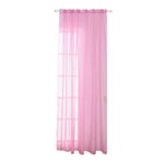 WINOMO Voile Window Curtain Romantic Glitter Tulle Window Treatments Drapes and Curtains for Kids Girls Bedroom Living Room - 100x270CM (1PCS, Pink)