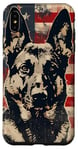 Coque pour iPhone XS Max Drapeau blanc moderne rayé patriotique berger allemand américain