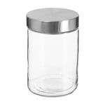 BOCAL VERRE COUVERCLE INOX 1.2L TRANSPARENT