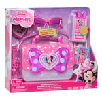 Just Play Coffret Sac à Main Minnie Mouse de Disney Junior, 7 Accessoires, Effets sonores et Lumineux, Jeux d’Imitation et déguisements, Jouets pour Enfants de 3 Ans et Plus