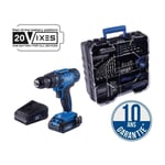 Perceuse visseuse sans fil 20V ixes + 1 batterie 2 ah, chargeur, coffret comprenant 74 accessoires - C-DTB74/1-X Scheppach