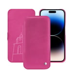 Housse cuir Apple iPhone 15 Pro - Rabat horizontal - Rose - Cuir lisse premium - Neuf