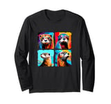 Otter Pop Art Colorful Drawing Painting Long Sleeve T-Shirt