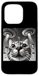 Coque pour iPhone 15 Pro Cat Selfie with UFO Weird 50s Photo