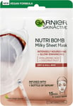 3 x Garnier Skin Active Nutri Bomb Milky Tissue Mask Coconut + Hyaluronic Acid