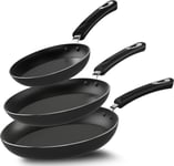 KICHLY Non Stick Frying Pan Set, 3 Pcs Induction Hob Pan Set, Professional Ch...