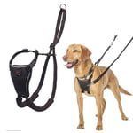 HALTI No Pull Harness Size Medium, Professional Dog Harness to Stop Pulling on the Lead, Easy to Use, Anti-Pull Training Aid, Adjustable, Reflective and Breathable, For Medium Dogs, Black