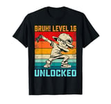 16 Year Old 16th Birthday Dabbing Boy Bruh Level 16 Unlocked T-Shirt