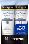 Neutrogena Ultra Sheer Sunscreen SPF 45 Twin Pack, 6 oz. by 