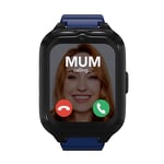 Moochies Connect All-In-One 4G Smartwatch Phone for Kids, Touchscreen, Video/Voice Calling, Messages, GPS Location, Camera, Parental Control, SOS Alerts, Safe Zones, Subscription Required - Navy