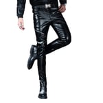 Laoling Pantalon en Cuir Maigre pour Hommes de Printemps, Pantalon en Simili Cuir pour Homme, Tenue de Club de scène, Pantalon de Motard 8099 31