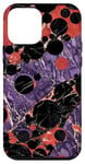 Coque pour iPhone 12 mini Violet Abstrait Pois avec Bizarre Rouge Noir Naturel