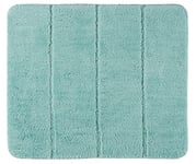 WENKO Bath Mat Steps Turquoise Bath Mat, Anti Slip, Extraordinary – Soft and Thick Polyester, Turquoise, 65 x 55 x 0.1 cm