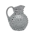 CHEHOMA - Carafe en verre avec décor pointe diamant et anse large - Transparente et robuste - Carafe à eau de 2 litres ou vase de table - Hauteur : 23 cm - Décoration de la table élégante et