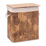 Five Blackflora Laundry Basket Bamboo and Fabric 50 L Ecru