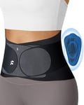 Fitomo Ceinture Lombaire, Ceinture de Soutien Lombaire avec Coussin 3D et 6 Attelles, Tissu Ultra Fin 0,5 mm, Bande Lombaire Élastique pour Femme et Homme pour Travail, Sciatique, Posture，L