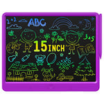 Wicue D'écriture LCD Tablette de Dessin Colorée de 15 Pouces pour Enfants Jeux Educatif Jouet Fille Garçon 2 3 4 5 6 + Ans, Tablette Dessin LCD Ardoise Magique Memo Board, Cadeau Anniversaire