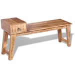 Banc avec tiroir Bois de manguier massif 120 x 36 x 60 cm